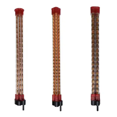 Tři trubicové zásobníky pro matrice podavače střel LEE Inline Bullet Feed. Diametr střely .220-.463. Zásobník pro 22CAL, 24CAL, 26CAL, 30CAL, 35CAL, 40CAL a 45CAL.